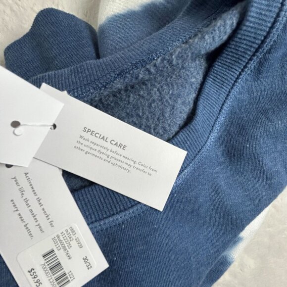 LIVI Womens Crew-Neck Sweatshirt 30/32 Blue Skyride Colorblock Pullover New - Picture 5 of 9